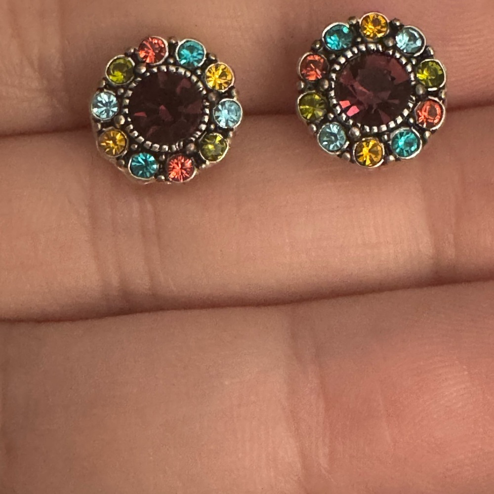Multicolor Crystal Stud Earrings